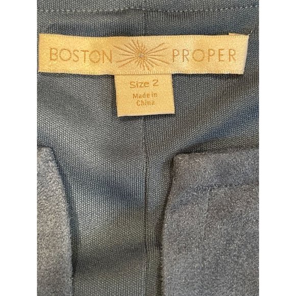 Boston Proper Womens Suede Shift Dress Split V Neck Sleeveless Blue Size 2 - Picture 5 of 6